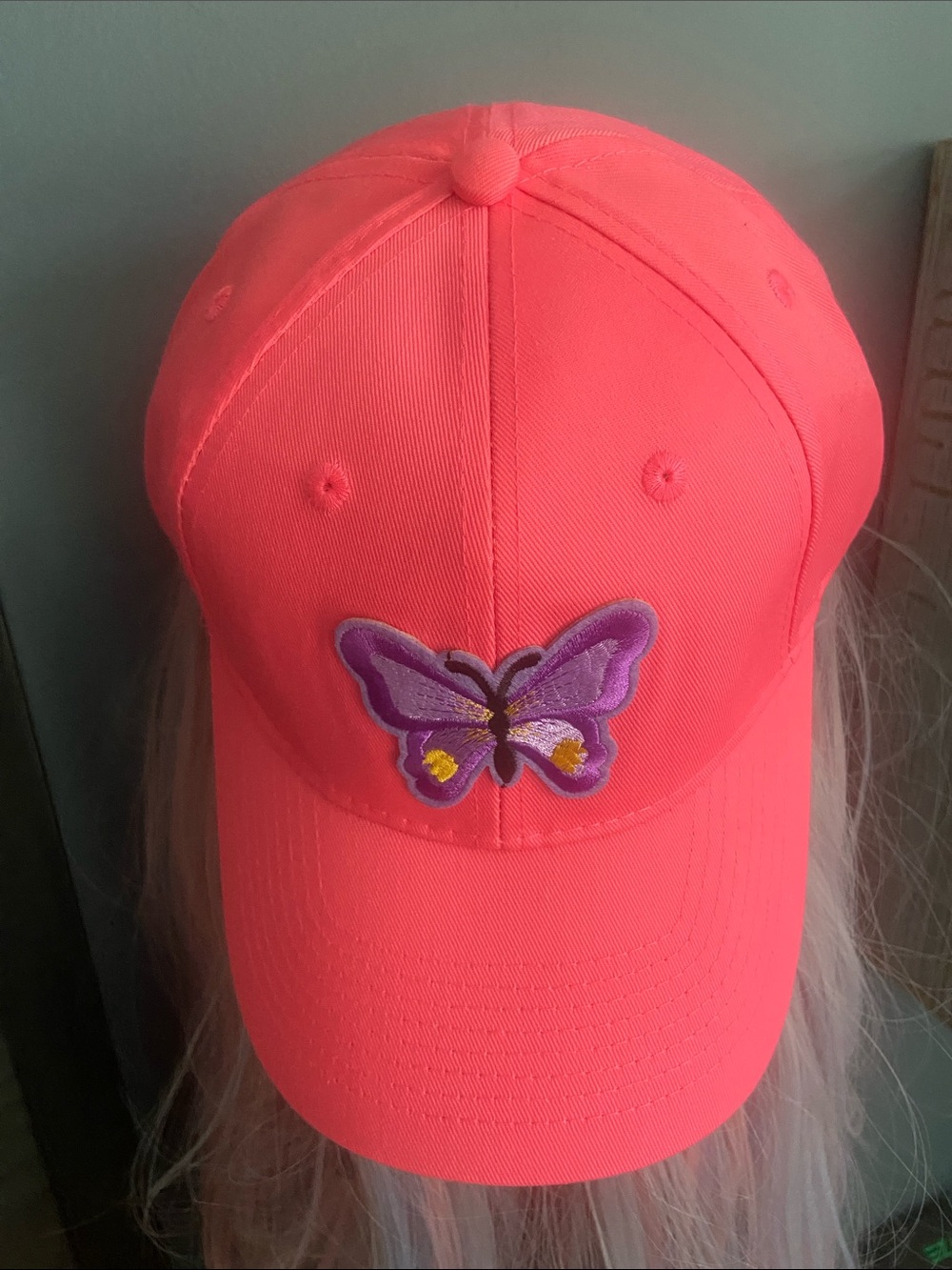 Port and Company Neon Coral Pink Butterfly Cap